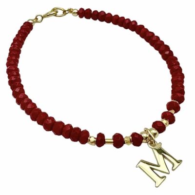 Pulsera Roja Inicial de plata Pulsera Roja Inicial de plata